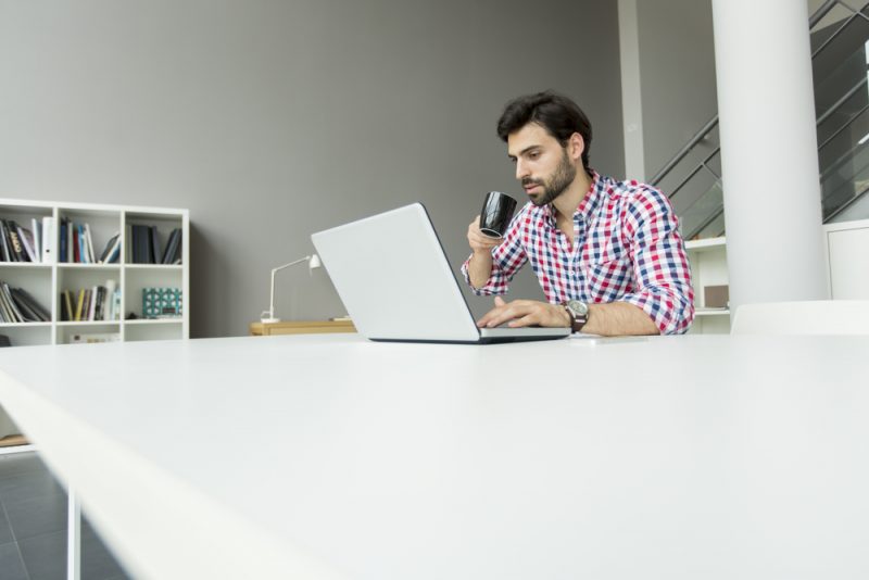 Man in Shirt Office Laptop Man in Shirt Office Laptop