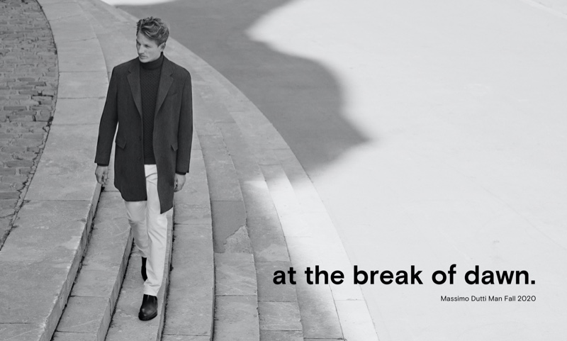 French model Hugo Sauzay is once again in the spotlight for Massimo Dutti. » At the Break of Dawn: Hugo Models Fall Fashions from Massimo Dutti French model Hugo Sauzay is once again in the spotlight for Massimo Dutti.
