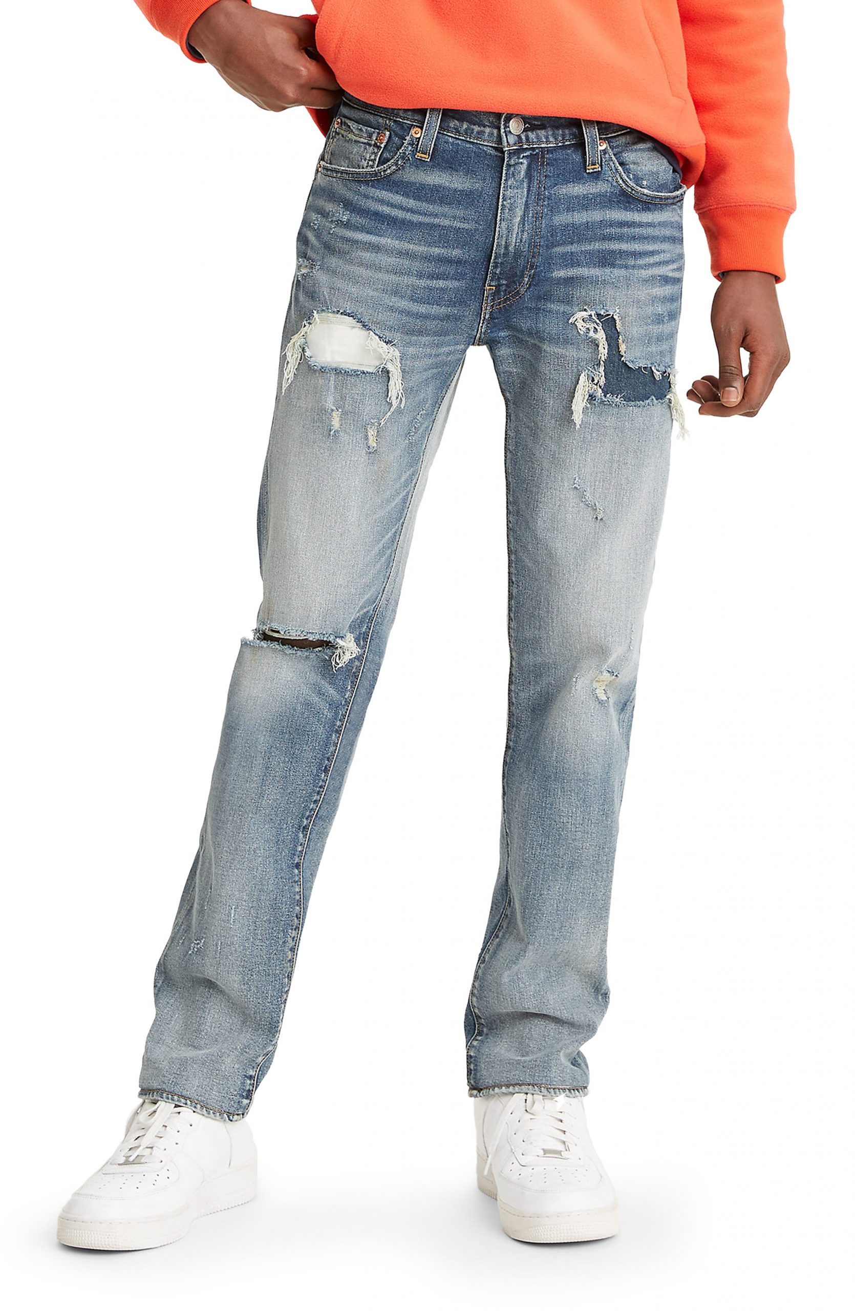 Ripped Slim Fit Jeans, Size 30 x 32 
