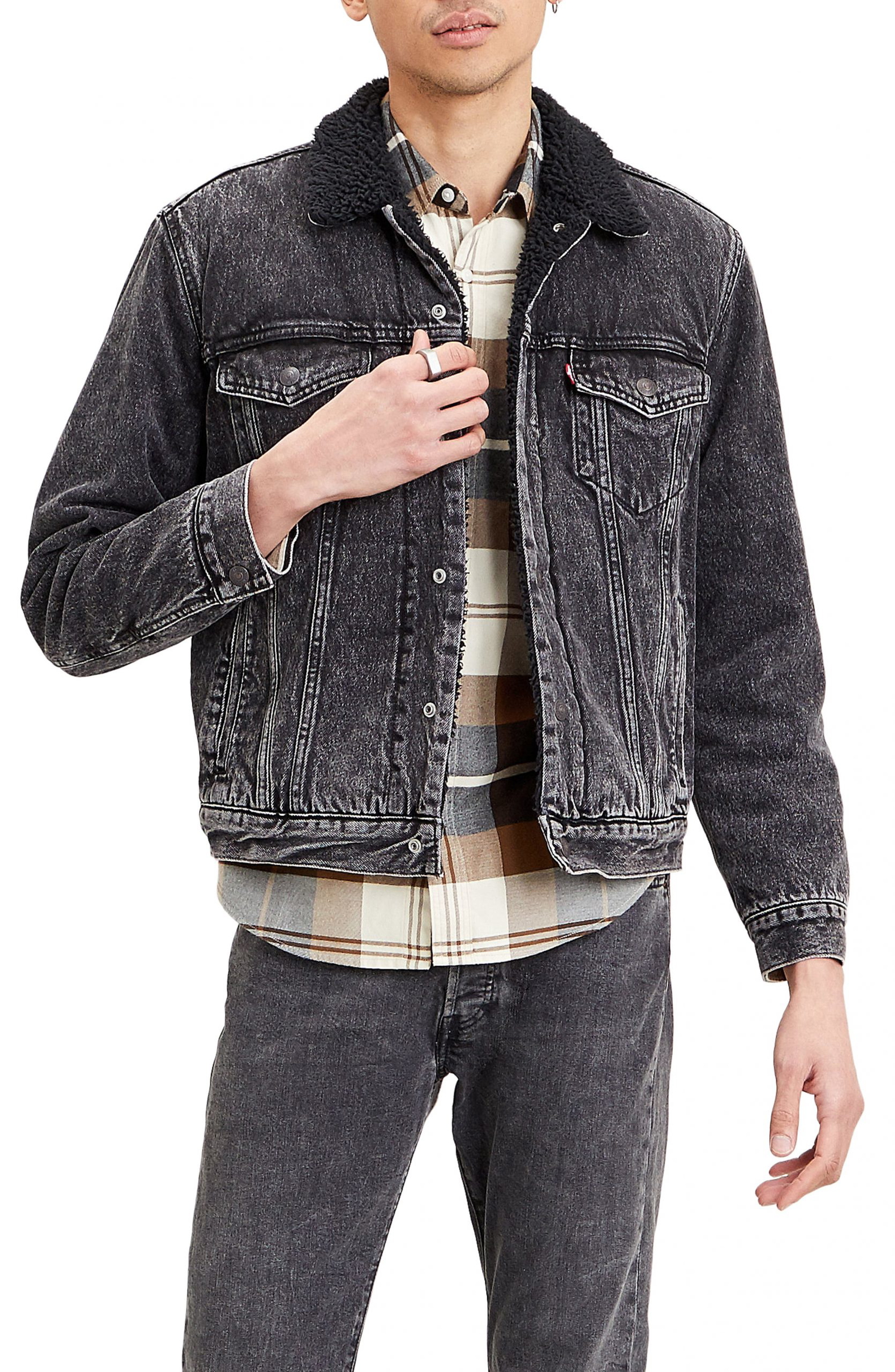 levi's fleece denim jacket