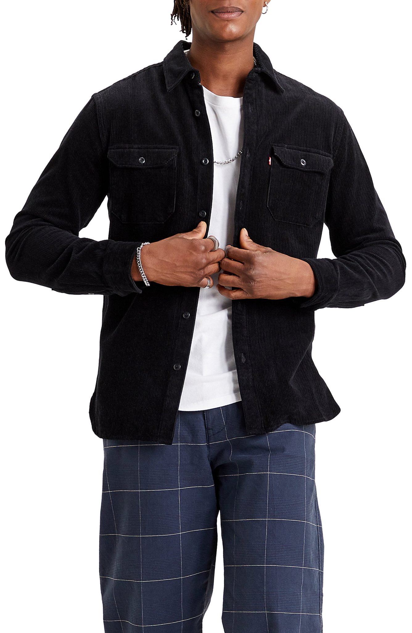 men black button up