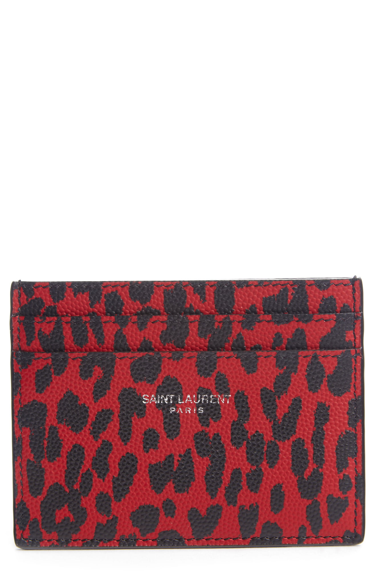 Men’s Saint Laurent Leopard Print Leather Card Case - | The Fashionisto