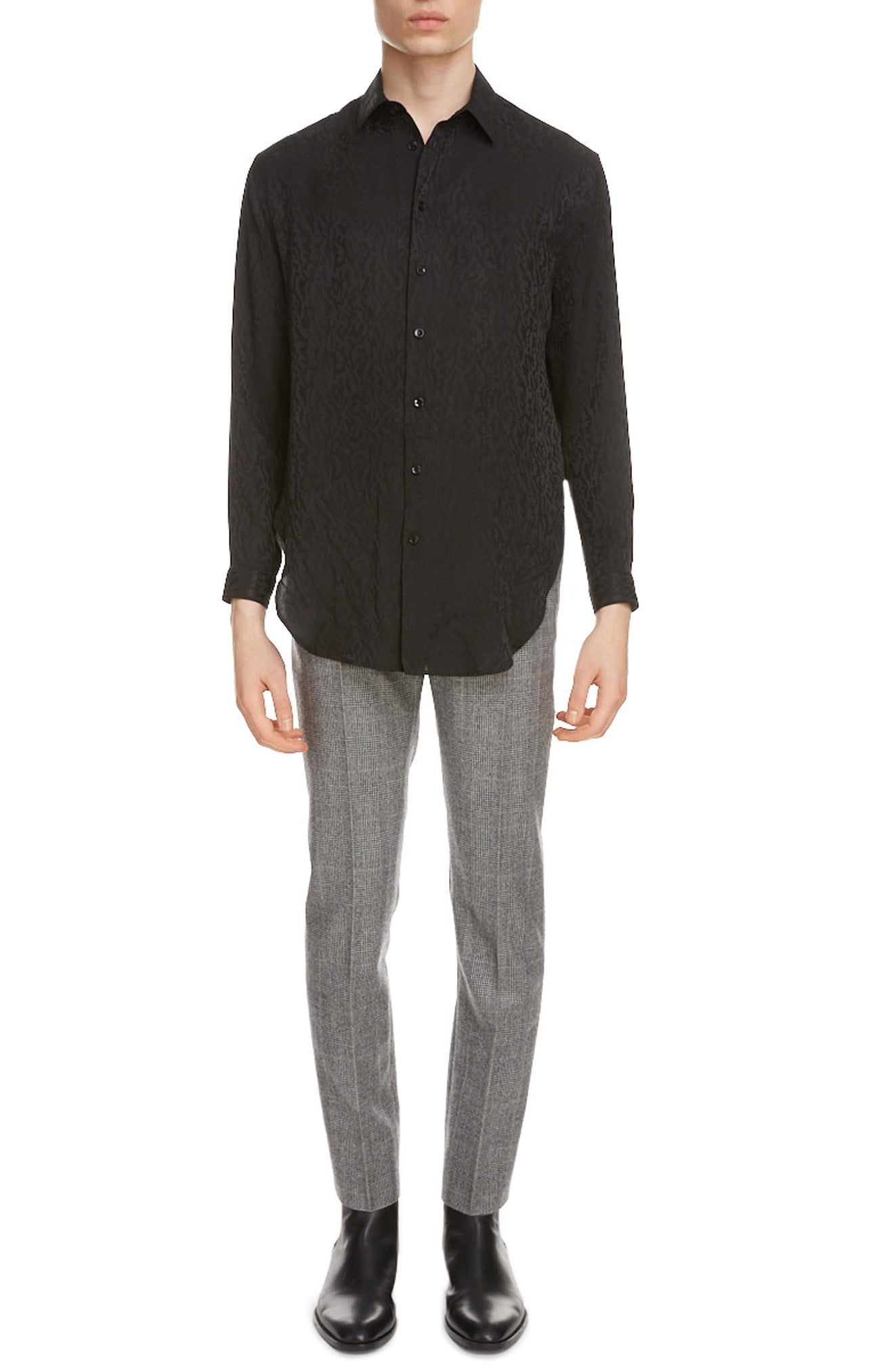 saint laurent silk shirt men's