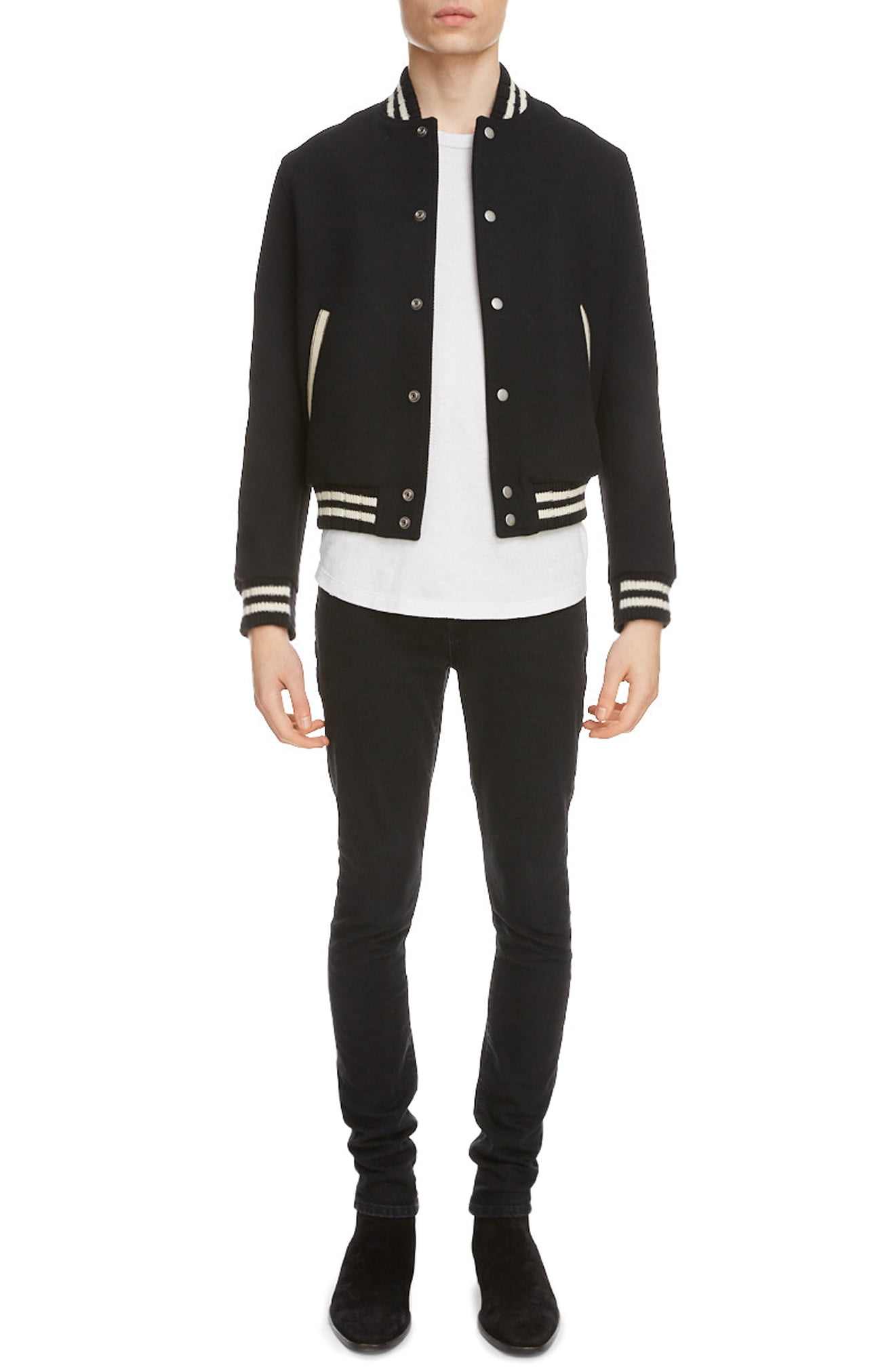 Saint Laurent Wool Varsity Jacket Www Macj Com Br