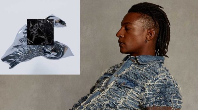 Ty Dons Next Level Menswear for Harrods Deconstructed is in vogue as Ty Ogunkoya rocks a 1017 ALYX9SM x Blackmeans shredded denim jacket. The standout jacket even has matching pair of jeans for a statement double-denim look.
