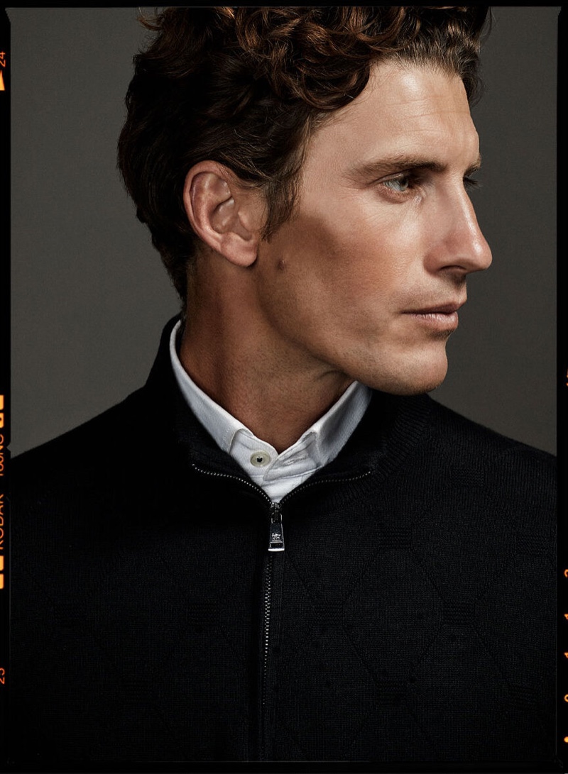 A sharp fall vision, Jaymes Triglone models Pedro del Hierro.