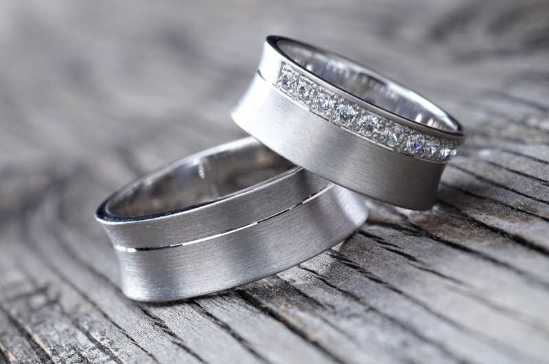 Platinum Diamond Wide Band Wedding Rings