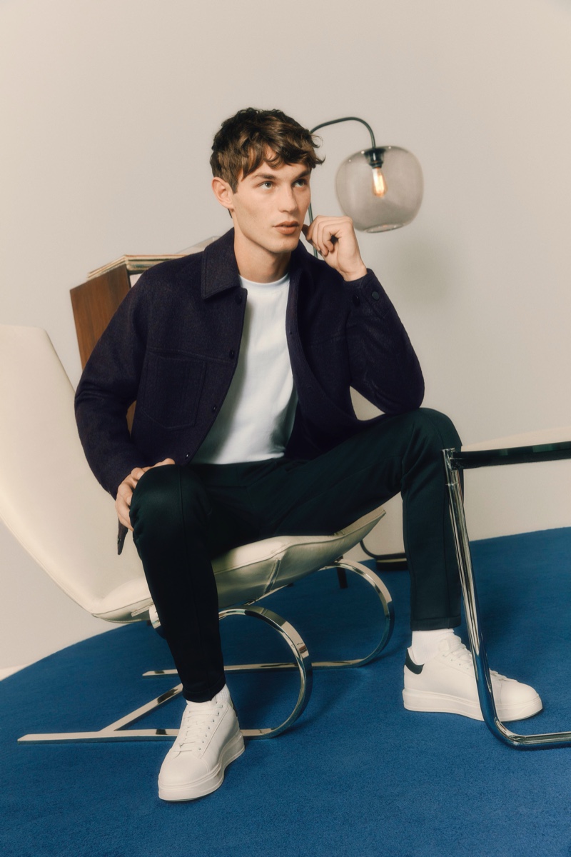 Kit Butler sports a simple but smart partywear look from River Island.