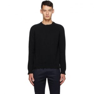 Saint Laurent Black Distressed Sweater Saint Laurent Black Distressed Sweater