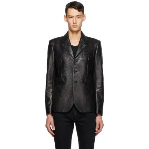 Saint Laurent Black Leather Blazer Saint Laurent Black Leather Blazer