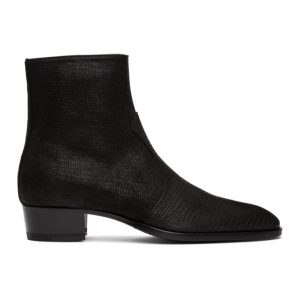 Saint Laurent Black Lizard Wyatt Zip Boots Saint Laurent Black Lizard Wyatt Zip Boots