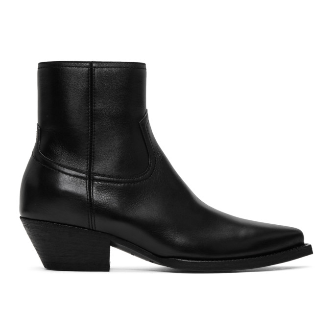 Saint Laurent Black Lukas Zip Boots | The Fashionisto