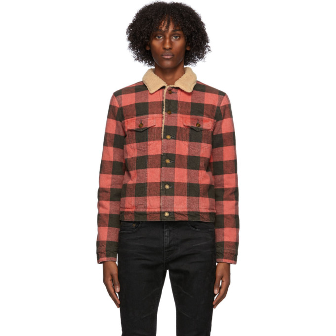 red saint laurent jacket
