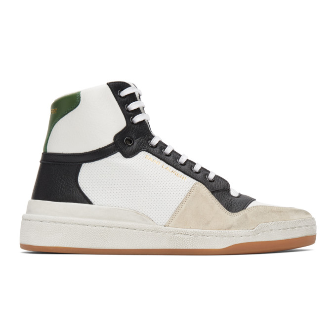 saint laurent white high top sneakers