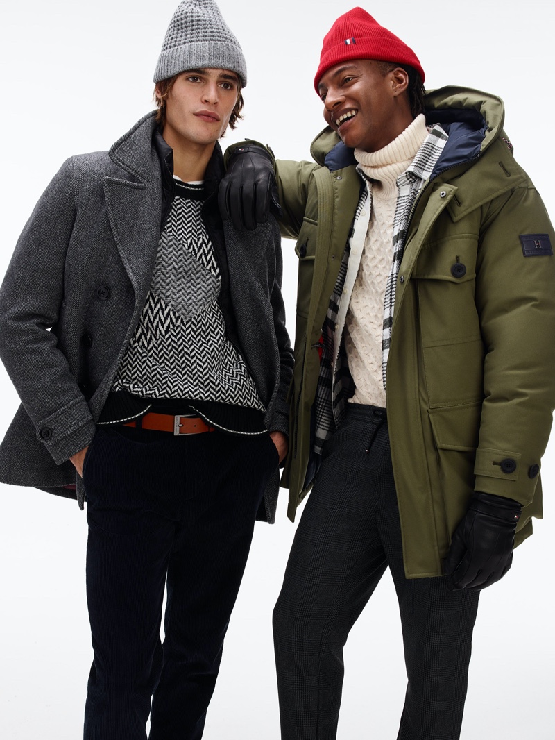 Models Parker van Noord and Ty Ogunkoya come together for Tommy Hilfiger's fall-winter 2020 lookbook.