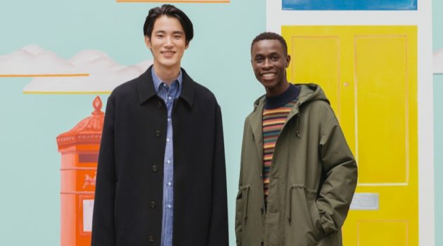 JW Anderson Tackles British Classics for UNIQLO Collection Models Hikaru Takakamo and Chimère Saliou showcase looks from the UNIQLO x JW Anderson fall-winter 2020 collection.