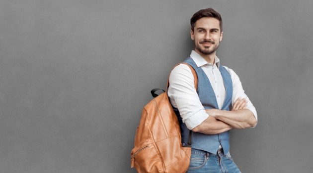 6 Best Vegan Backpacks Well Dressed Man Brown Backpack Vest Jeans
