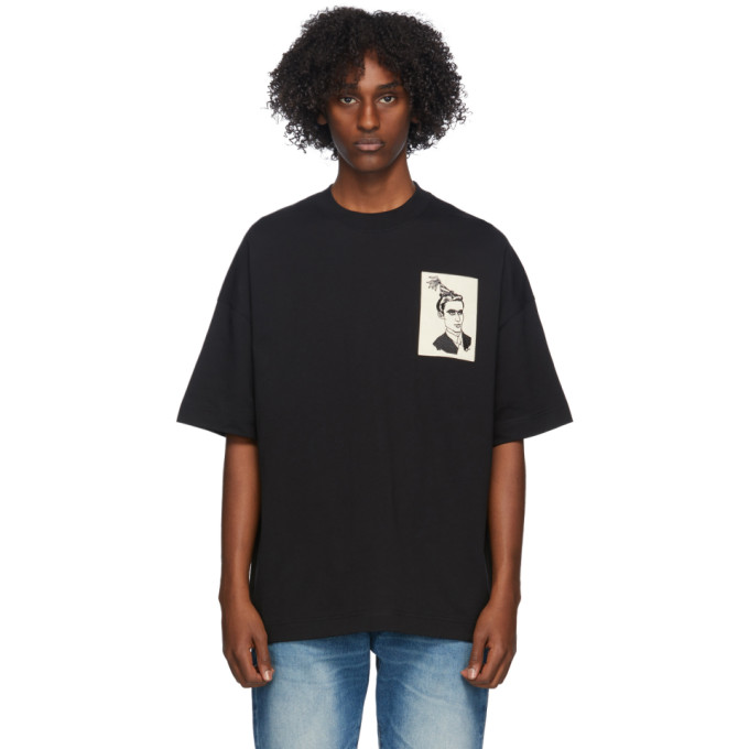AMI Alexandre Mattiussi Black Anniversary Face Patch T-Shirt | The ...