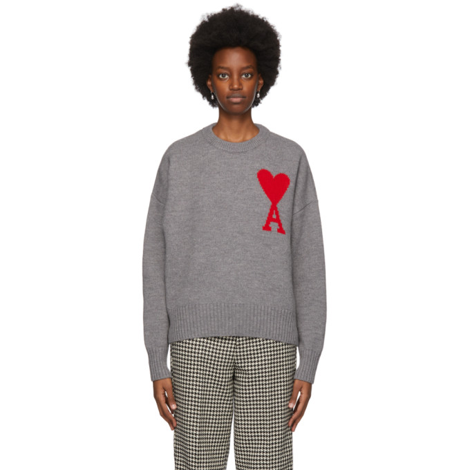 grey heart sweater