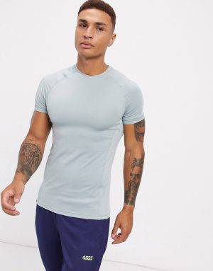 ASOS 4505 icon muscle training t-shirt with quick dry in light gray ASOS 4505 icon muscle training t-shirt with quick dry in light gray