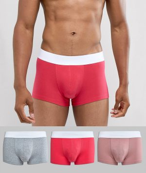 ASOS DESIGN 3 pack hipsters in grey & pink save-Multi ASOS DESIGN 3 pack hipsters in gray & pink save-Multi