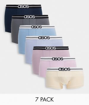 ASOS DESIGN 7-pack boxer briefs with ASOS branded waistband-Multi ASOS DESIGN 7-pack boxer briefs with ASOS branded waistband-Multi