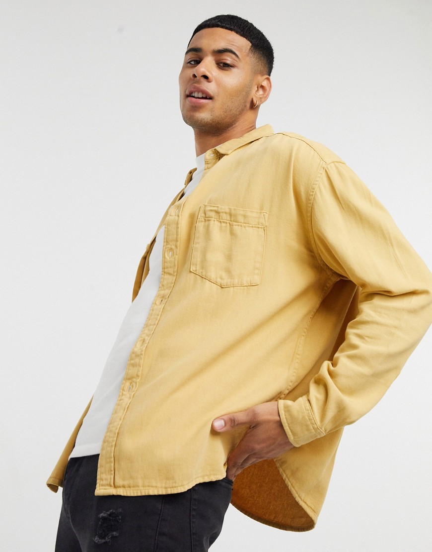 mustard denim shirt