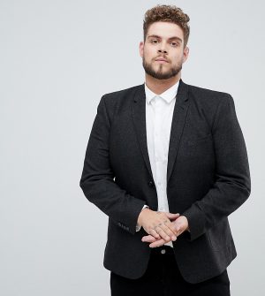 ASOS DESIGN Plus skinny blazer in charcoal wool mix-Gray ASOS DESIGN Plus skinny blazer in charcoal wool mix-Gray