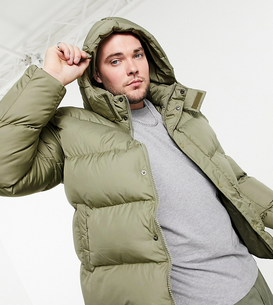 khaki green puffer coat topshop