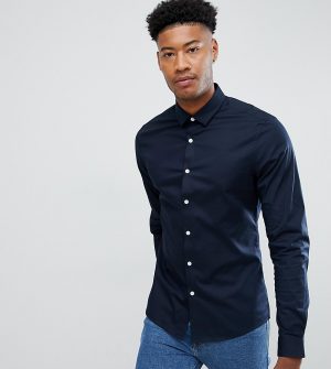 ASOS DESIGN Tall slim shirt in navy ASOS DESIGN Tall slim shirt in navy
