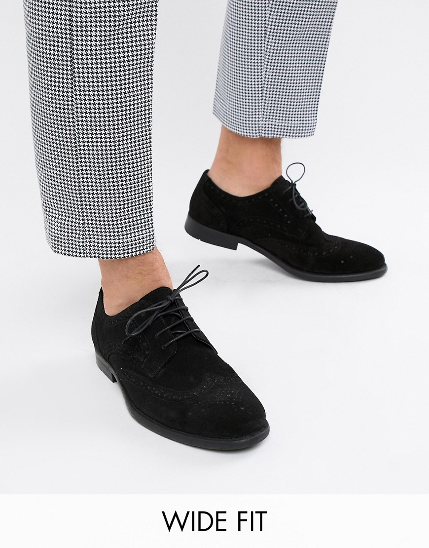 black wide fit brogues