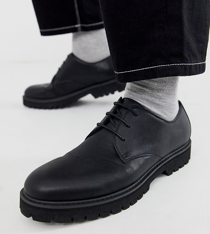 asos black leather shoes