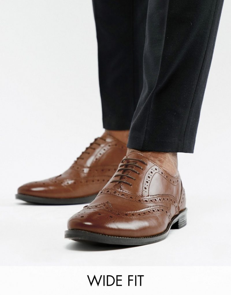 wide fit brown brogues