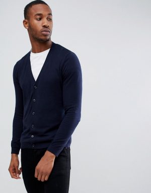 ASOS DESIGN cotton cardigan in navy ASOS DESIGN cotton cardigan in navy