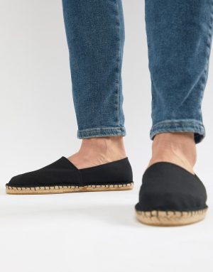 ASOS DESIGN espadrilles in black canvas ASOS DESIGN espadrilles in black canvas