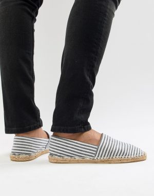 ASOS DESIGN espadrilles in striped canvas-Navy ASOS DESIGN espadrilles in striped canvas-Navy