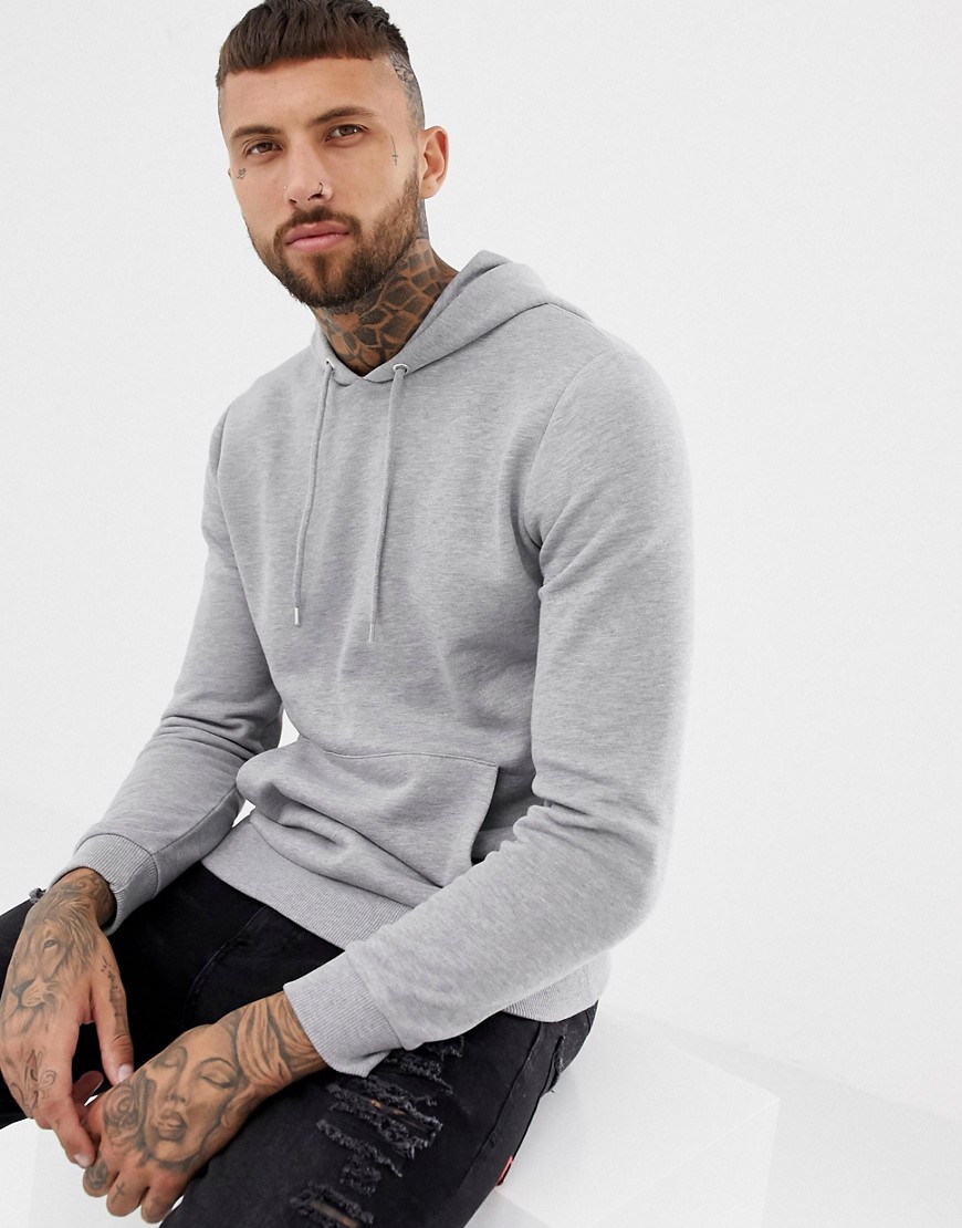 ASOS DESIGN hoodie in gray marl | The Fashionisto