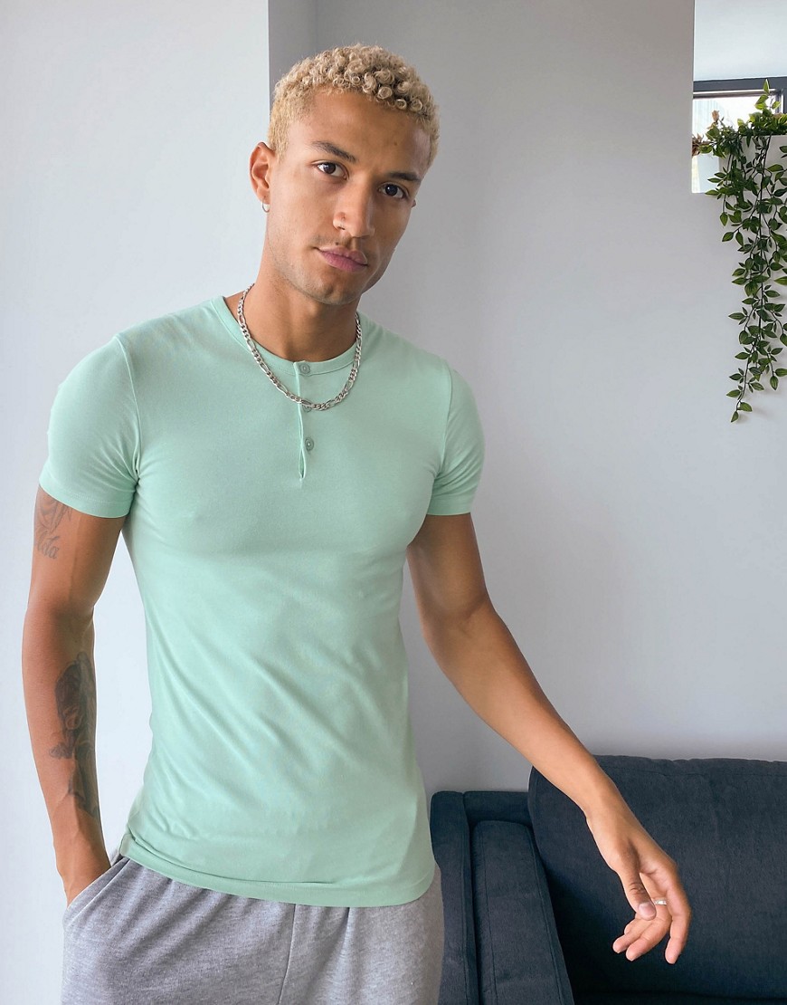 muscle fit grandad t shirt