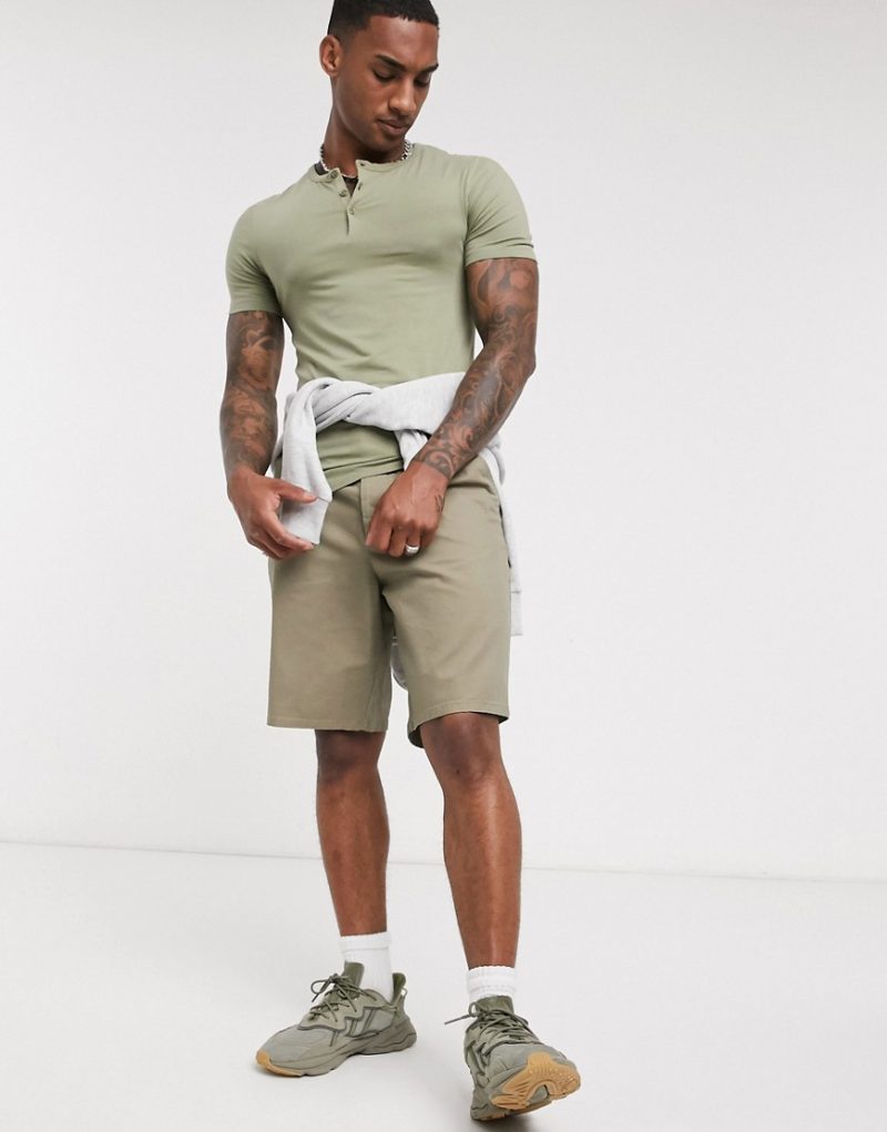 muscle fit grandad shirt
