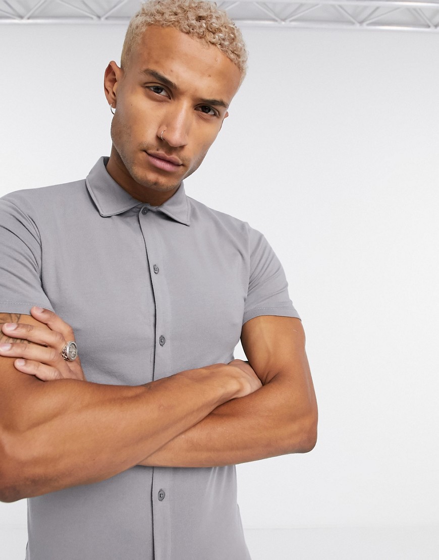 muscle fit jersey shirt