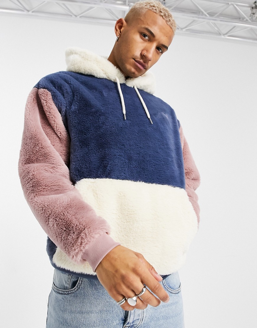 oversized faux fur hoodie