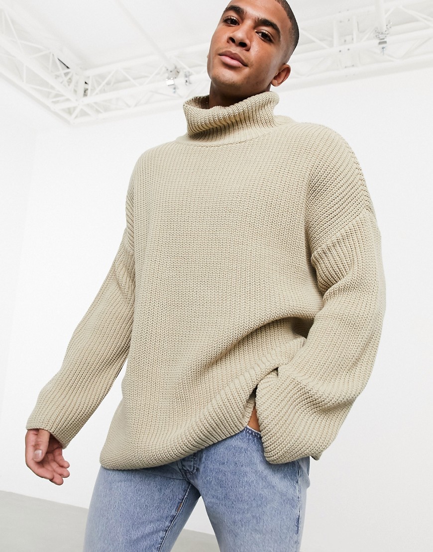 cream funnel neck jumper