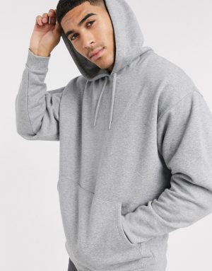 ASOS DESIGN oversized hoodie in gray marl ASOS DESIGN oversized hoodie in gray marl
