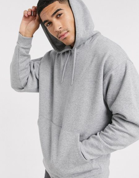 ASOS DESIGN oversized hoodie in gray marl | The Fashionisto