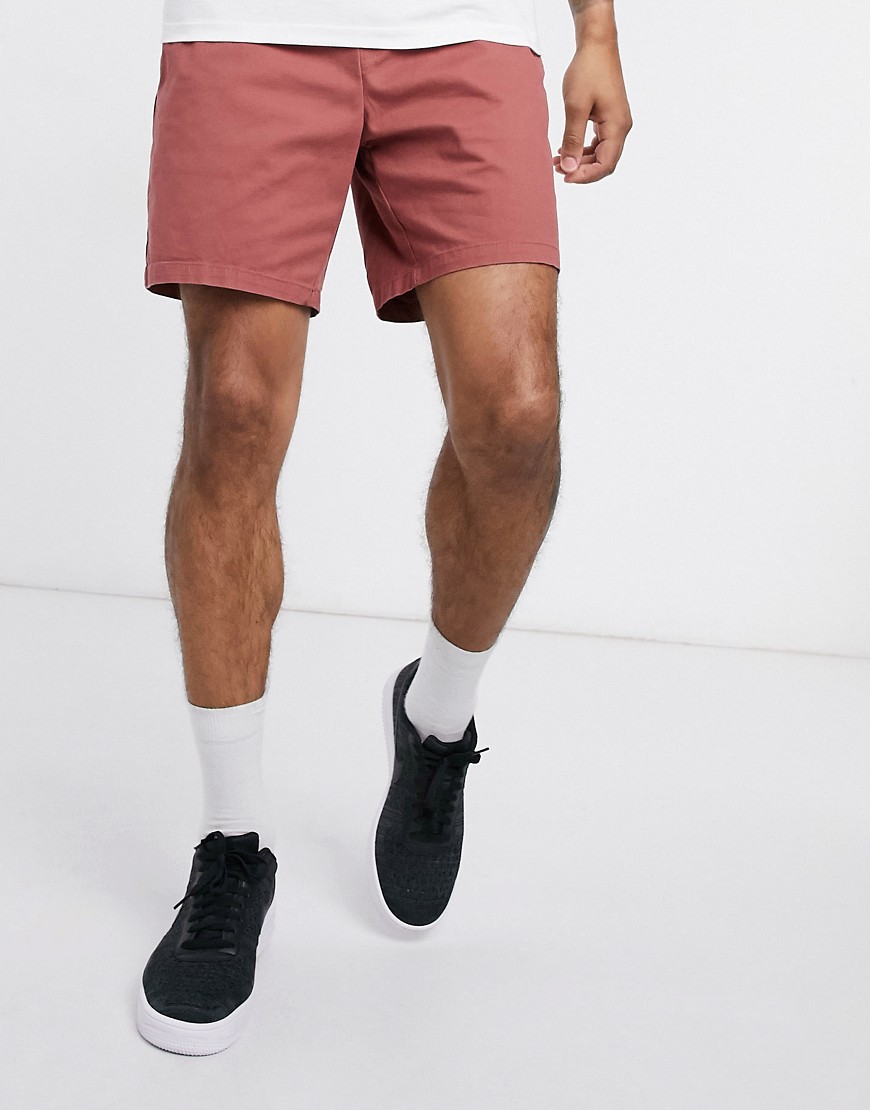 elastic waist chino shorts
