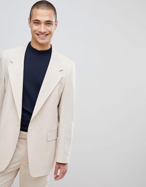 ASOS DESIGN oversized suit jacket in stone ASOS DESIGN oversized suit jacket in stone