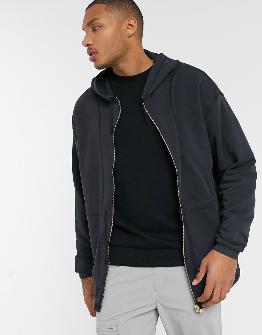 oversized zip up hoodie outfit