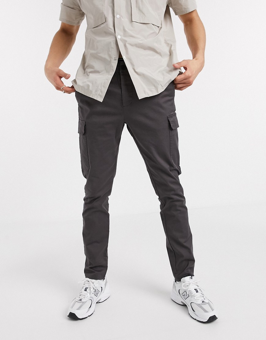 asos black cargo trousers
