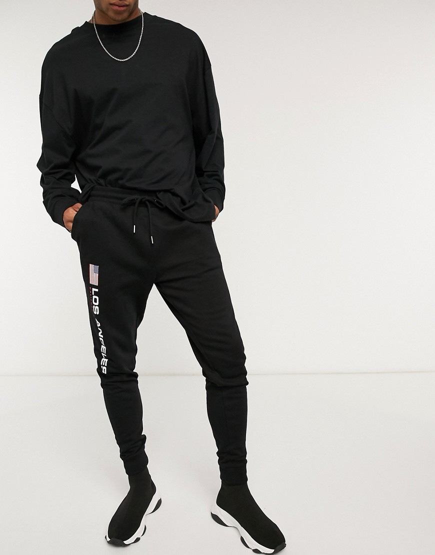 black skinny sweatpants