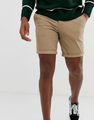 ASOS DESIGN slim chino shorts in stone ASOS DESIGN slim chino shorts in stone